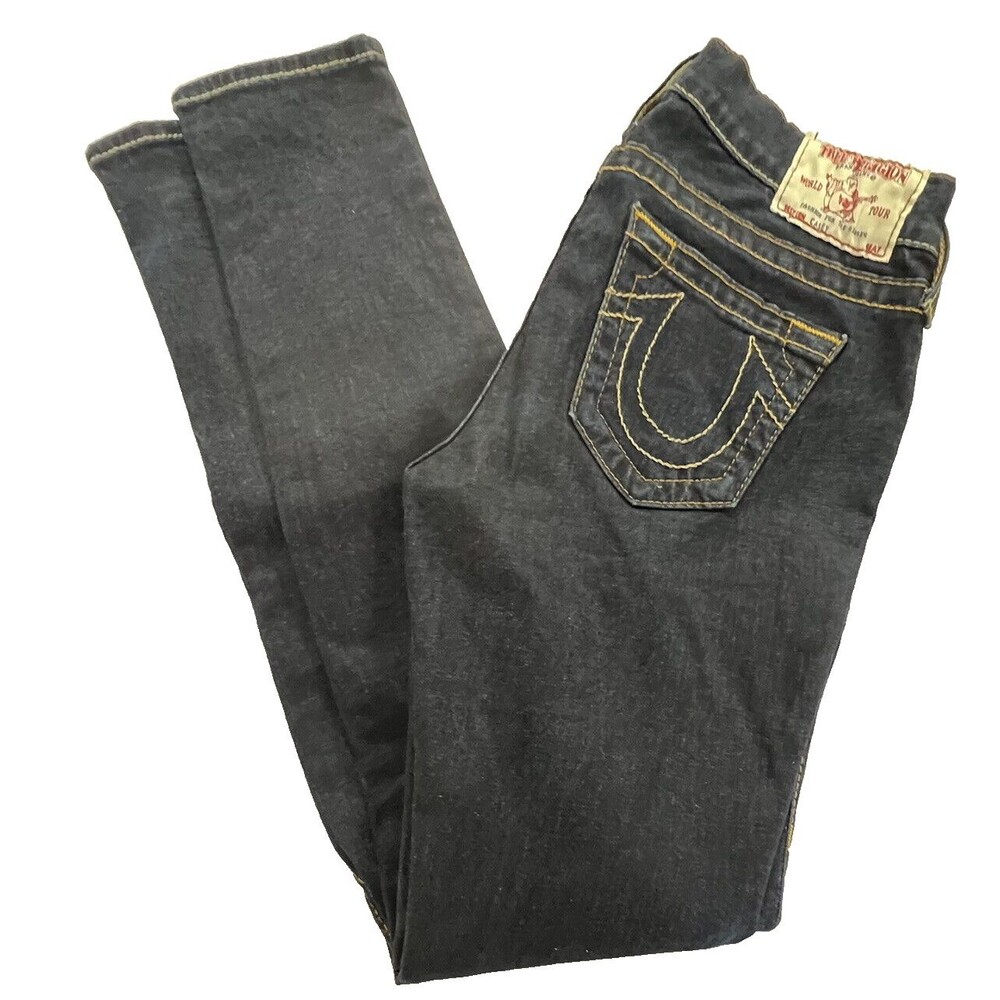 True Religion Womens Dark Wash Heavy Stretch Denim Skinny Casey Jeans Size 26